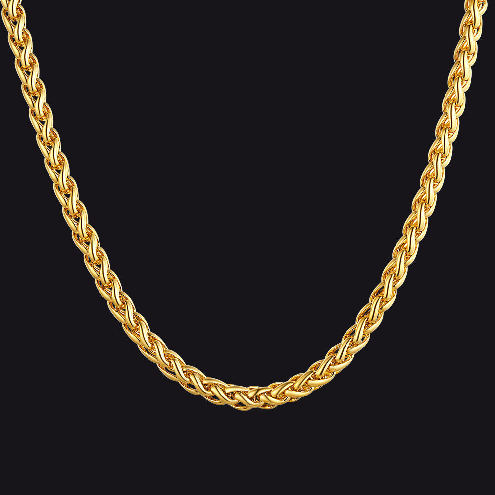 Thin Spiga Wheat Chain Necklace for 3mm Width