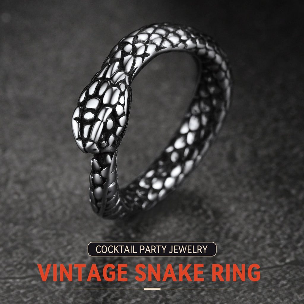 Stainless Steel Midi Snake Band Ring for
