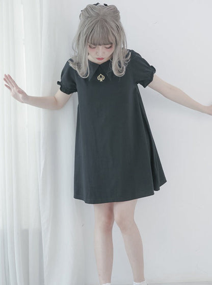 Dracula Color Girl Puff Sleeve Dress