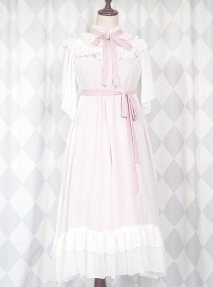 Cat & Mermaid Shell Sleeve Lolita Chiffon Dress