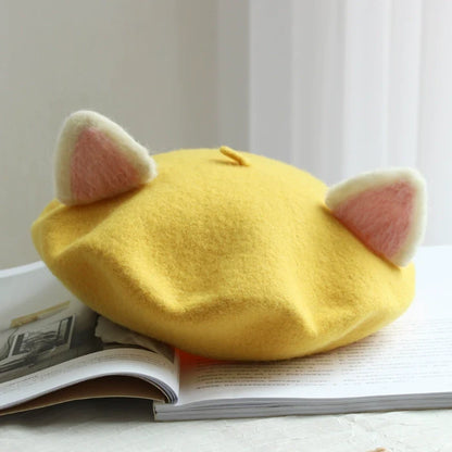 Milky Cat Ear Beret