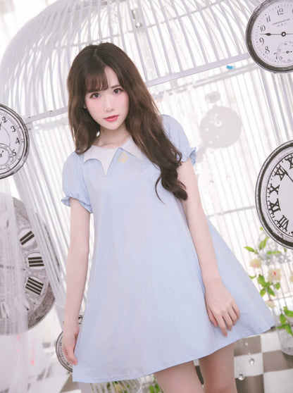 Dracula Color Girl Puff Sleeve Dress