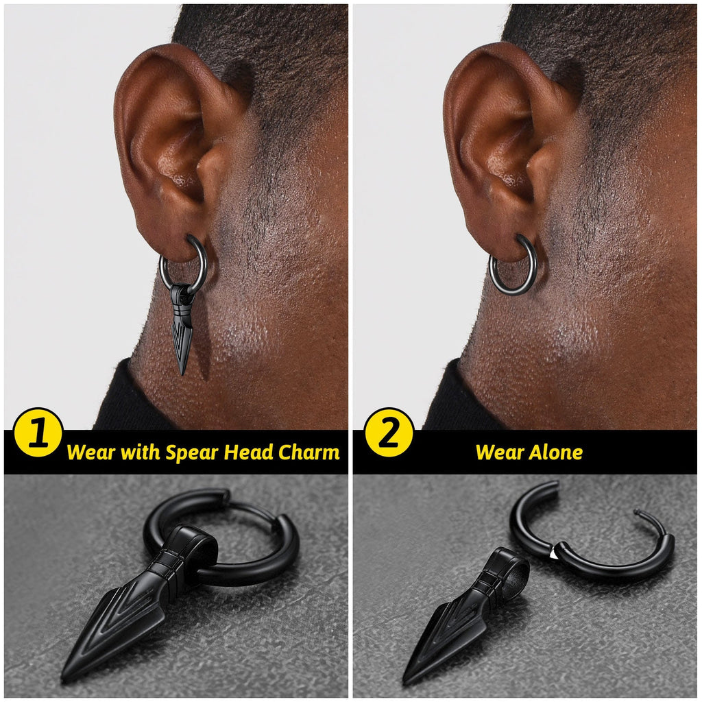 Viking Earrings for ��� Arrowhead Spear Gungnir Drop Hoop Earrings