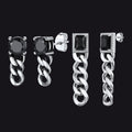 Couple Cubic Zirconia Chain Dangle Earrings Set for