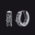 Viking Valknut Hoop Earrings With Rune for Stainless Steel