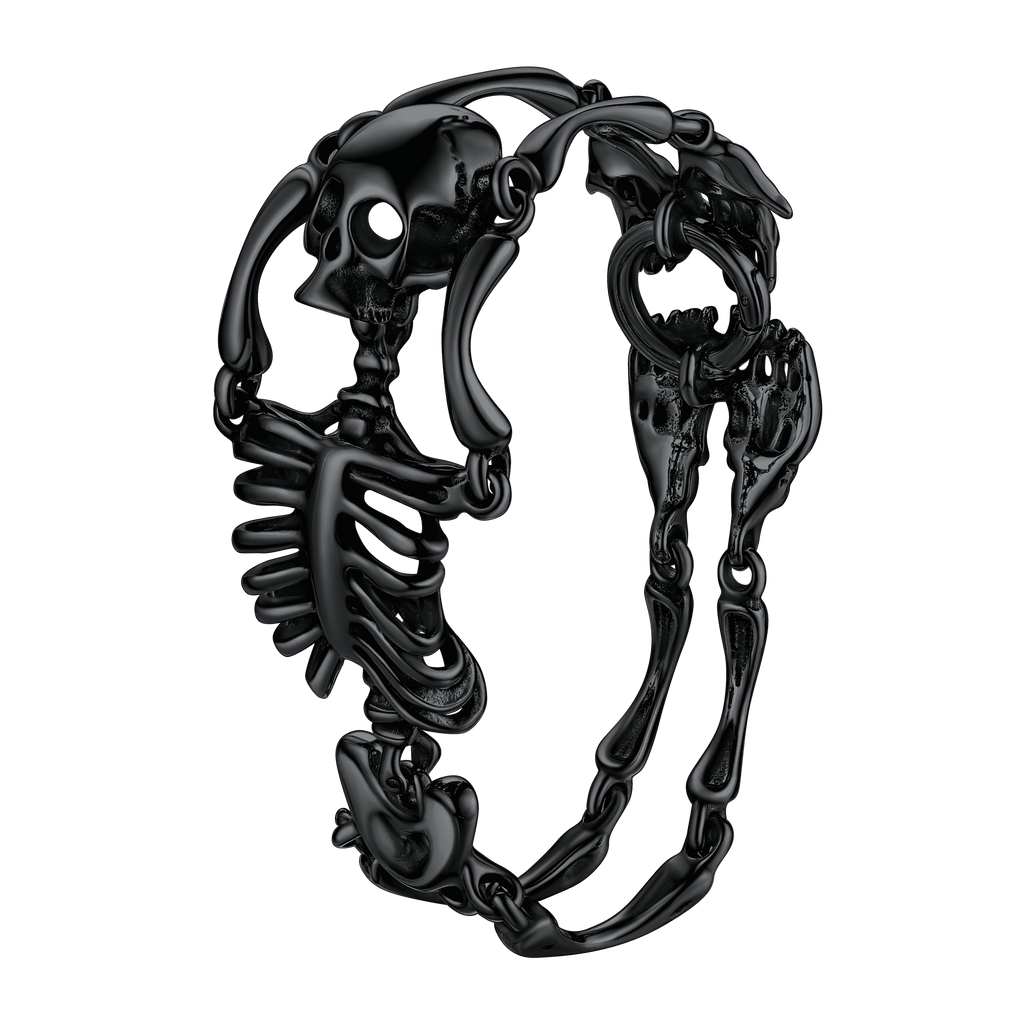 Faithheart Stainless Steel Body Skull Skeleton Bracelet for