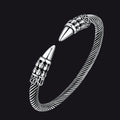 Viking Runes Skull Arm Ring Dangle Bracelet for