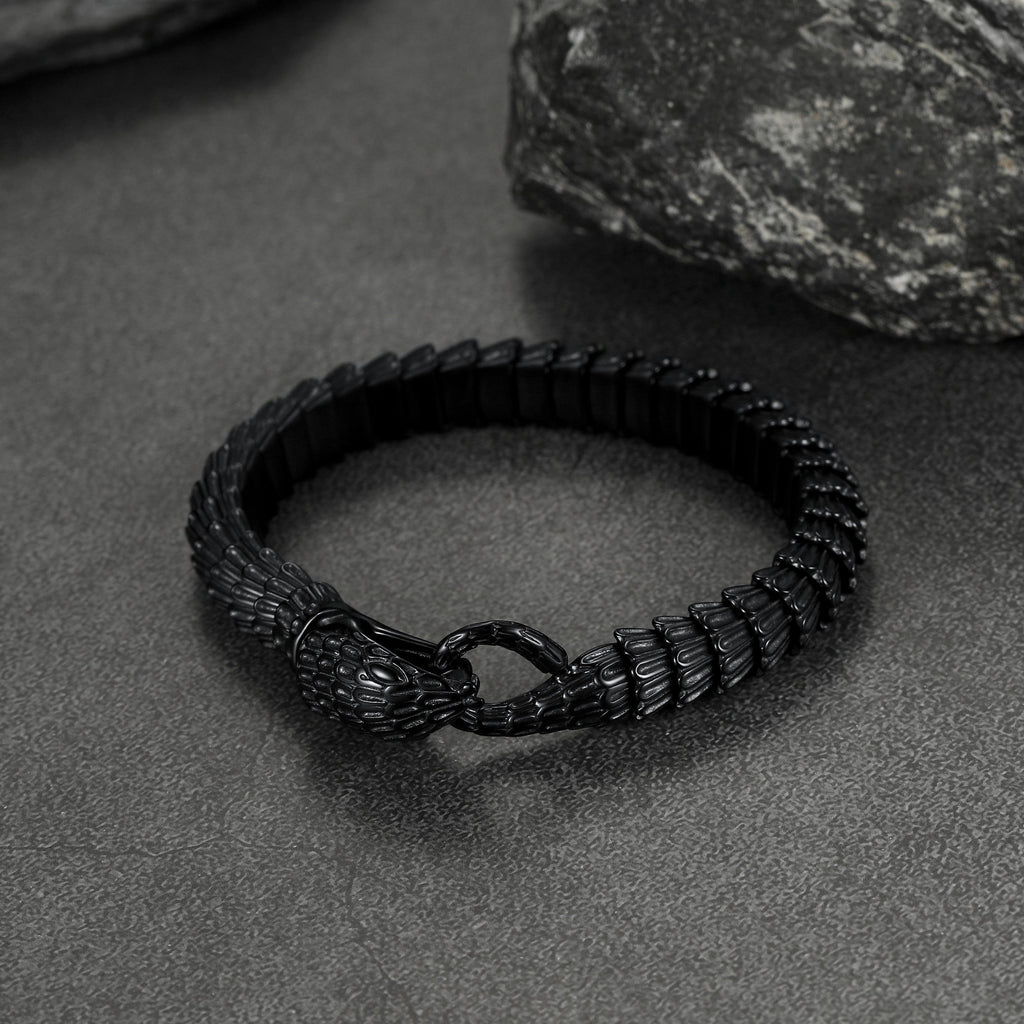 Viking Snake J��rmungandr Bracelet Stainless Steel Bangle Bracelet