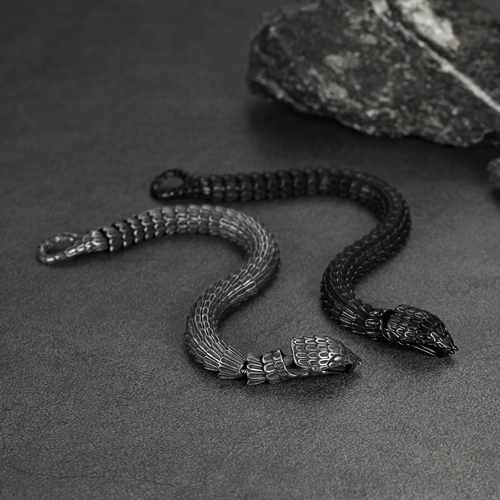 Viking Snake J��rmungandr Bracelet Stainless Steel Bangle Bracelet