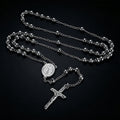 Catholic Saint Benedict Rosary Bead Necklace With Cross for