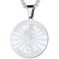 Religious Saint Jude Medal Necklace for
