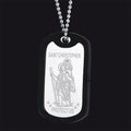 Custom Engraved Saint Christopher Dog Tag Necklace for