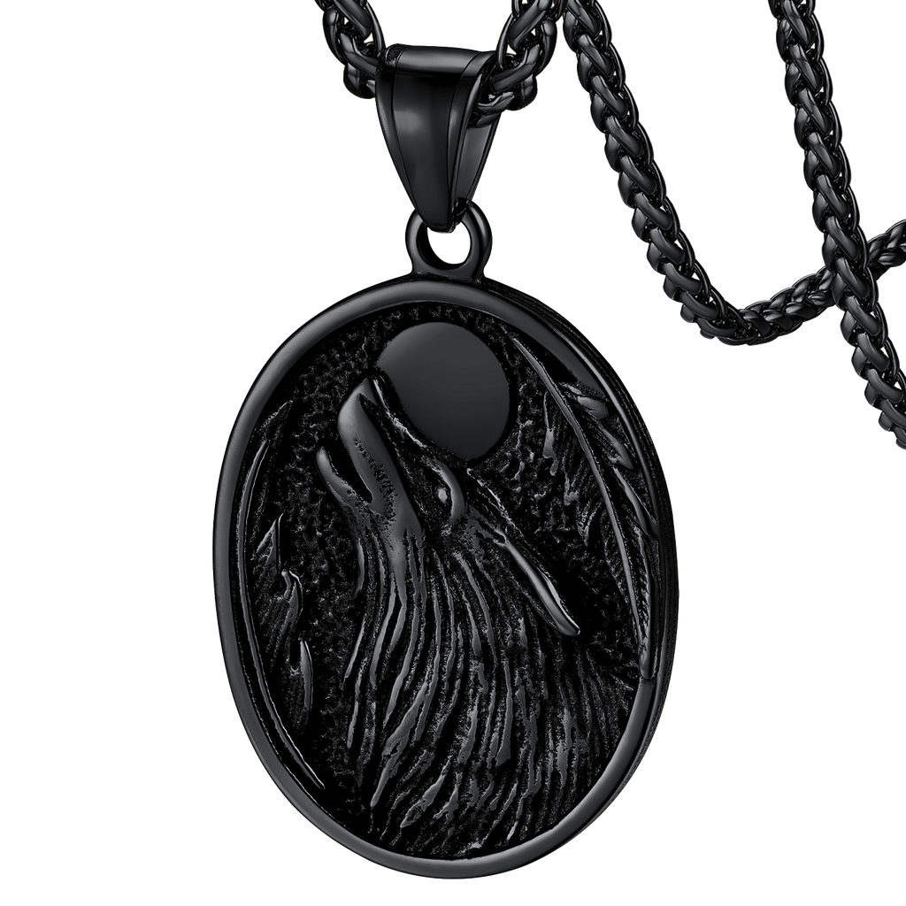 Norse Viking Wolf Pendant Necklace for