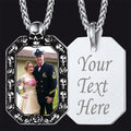 Customized Picture Dog Tag Necklace With Skull Memorial Gift