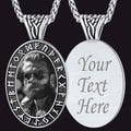 Customized Engraved Picture Necklace With Viking Runes for