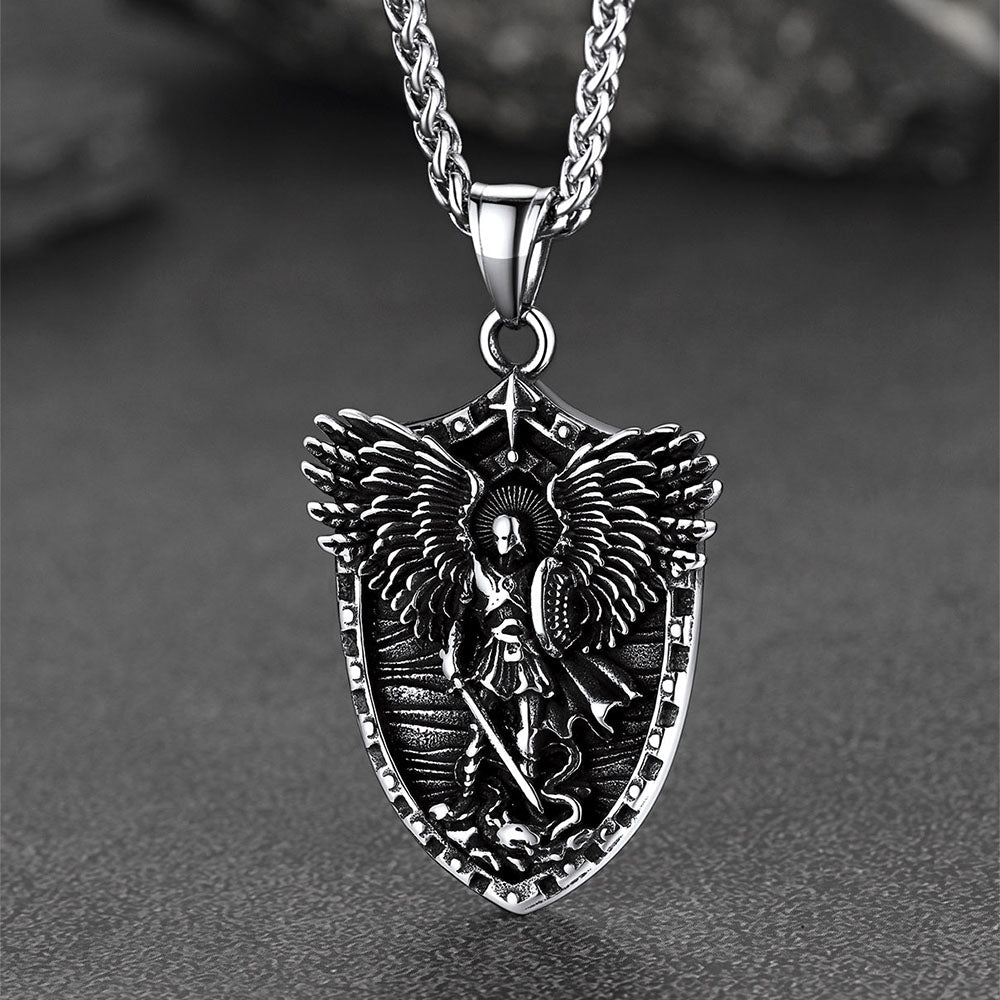 Shield of Archangel Saint Michael Pendant Necklace for