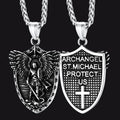 Shield of Archangel Saint Michael Pendant Necklace for