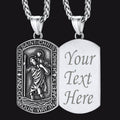 Engraved Saint Christopher Dog Tag Necklace for