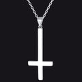 Sterling Silver Inverted Cross Necklace for