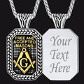 Engraved Freemason Masonic Dog Tag Necklace for