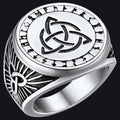 Flash Viking Celtic Knot Signet Ring for