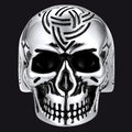 Gothic Skull Ring for With Viking Celtic Triquetra