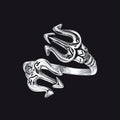 Greek Poseidon Trident Ring Adjustable Open Ring for