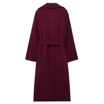 Woolen Classic Coat Burgundy