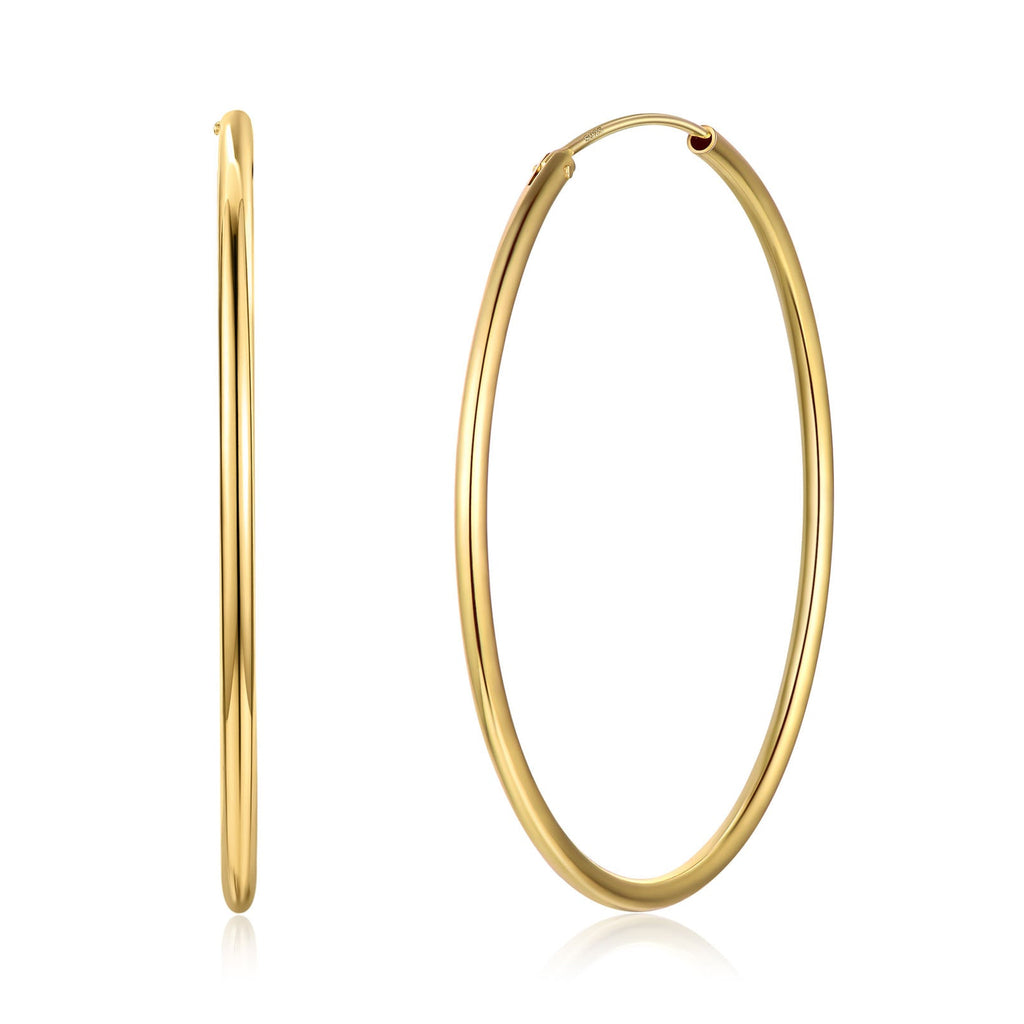 Sterling Silver Thin Hoop Earrings for