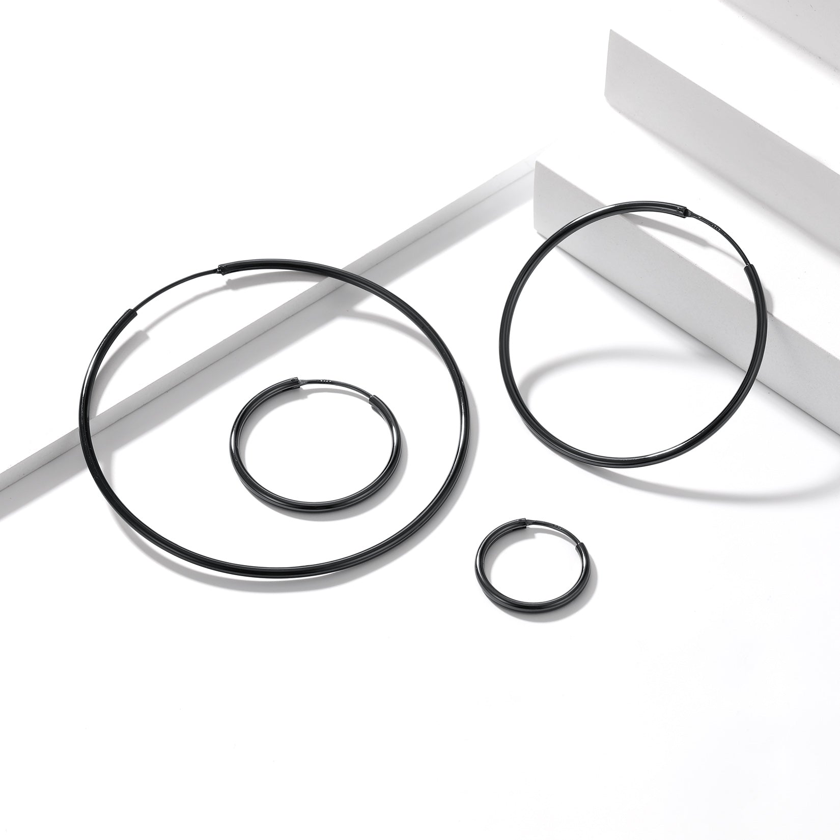 Sterling Silver Thin Hoop Earrings for