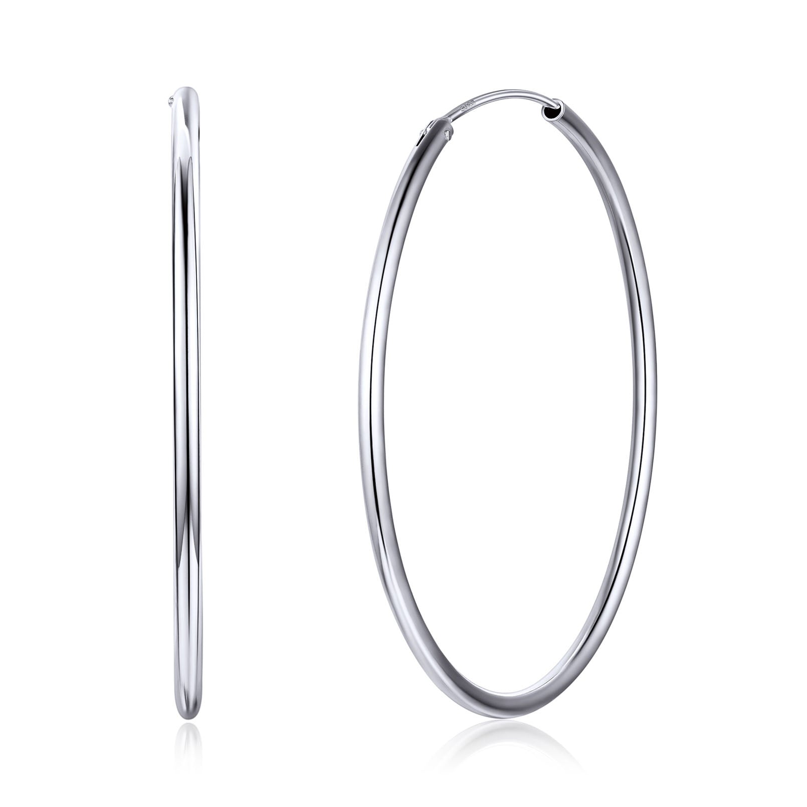 Sterling Silver Thin Hoop Earrings for