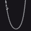 Twisted Rope Chain Stainless Steel Link Necklace for