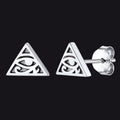 Sterling Silver Eye of Ra Stud Earrings for