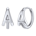 Sterling Silver Initial Letter A-z Hoop Earrings for