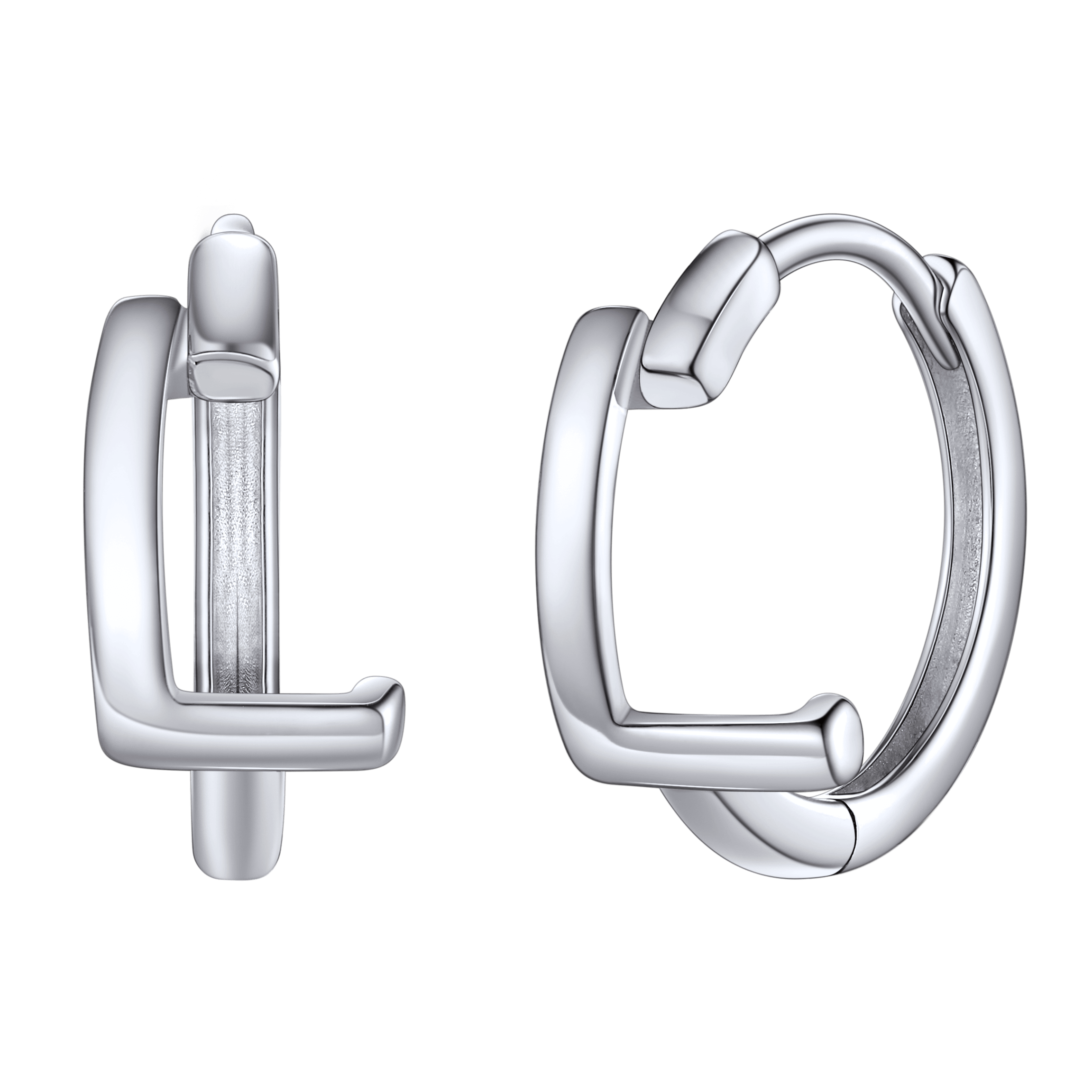 Sterling Silver Initial Letter A-z Hoop Earrings for
