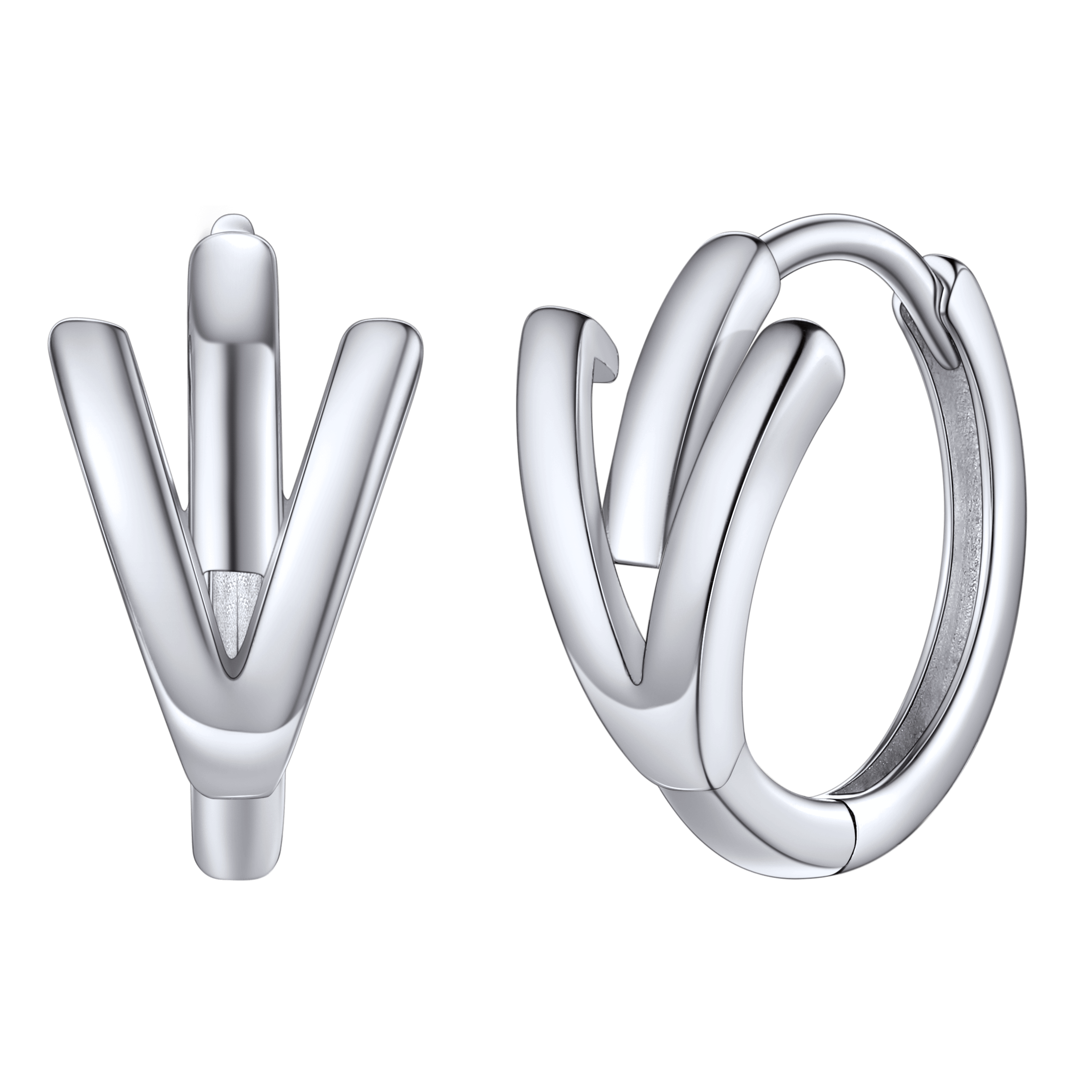 Sterling Silver Initial Letter A-z Hoop Earrings for