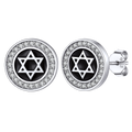 Silver Zircon Star of David Stud Earrings for