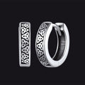 Sterling Silver Celtic Knot Huggie Hoop Earrings for