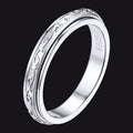 Sterling Silver Celtic Fidget Anxiety Band Ring for Couple