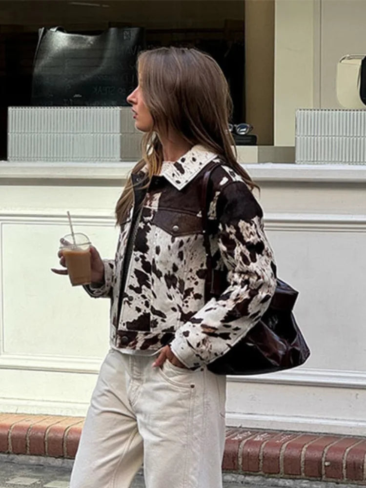 Printed Jacket Beige