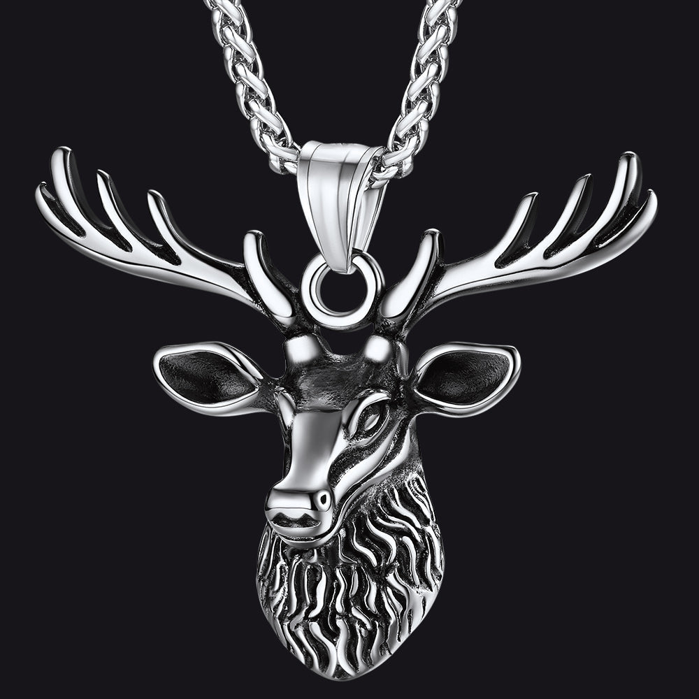 Viking Deer Necklace Pendant for