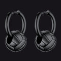 Flash Volleyball Dangle Hoop Earrings for