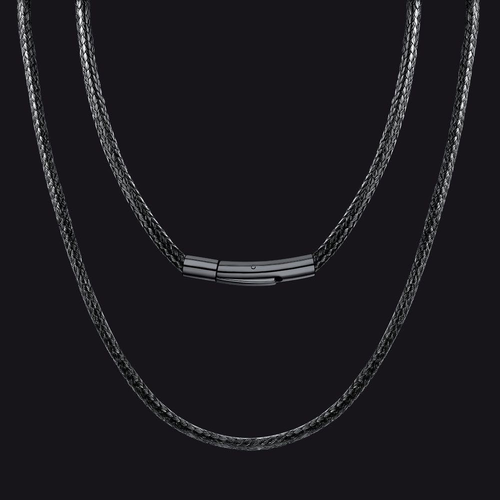 Braided Leather Cord Chain Wax Rope Necklace for 2mm/3mm
