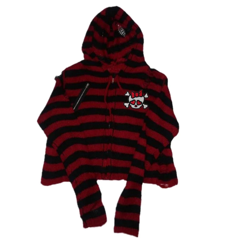 Knitted Skull Hoodie