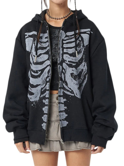 Gothic Hooded Sweatshirt Black