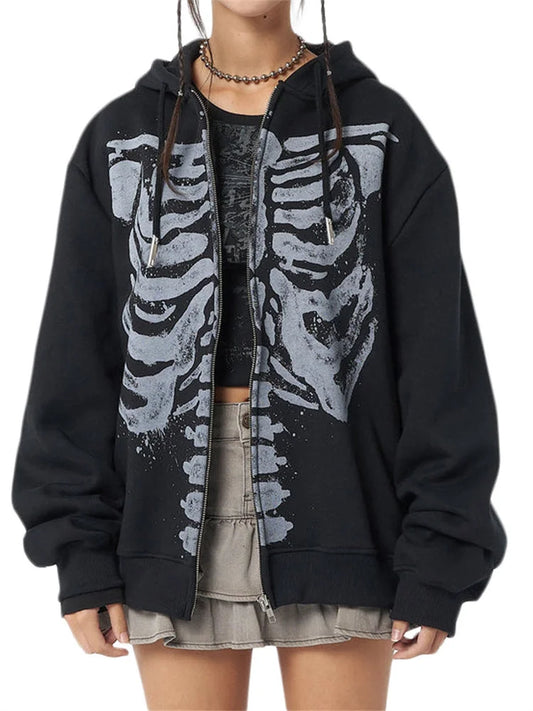 Gothic Hooded Sweatshirt Black