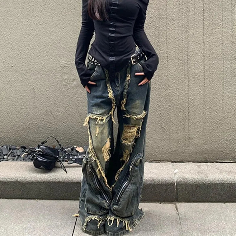 Washed Baggy Pants Blue