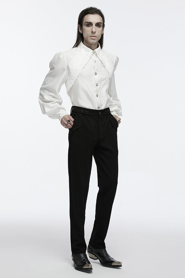 White Long Puff Sleeves Lace Gothic Blouse