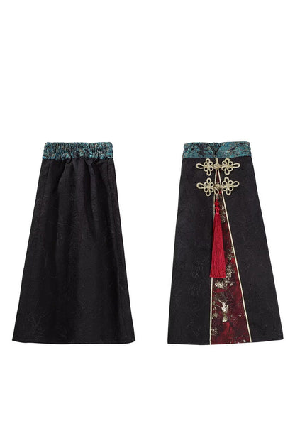 Multi-color [fox Trace Codex] Stand Collar Long Sleeves Printed Embroidered Classic Chinese Style Lolita Dress