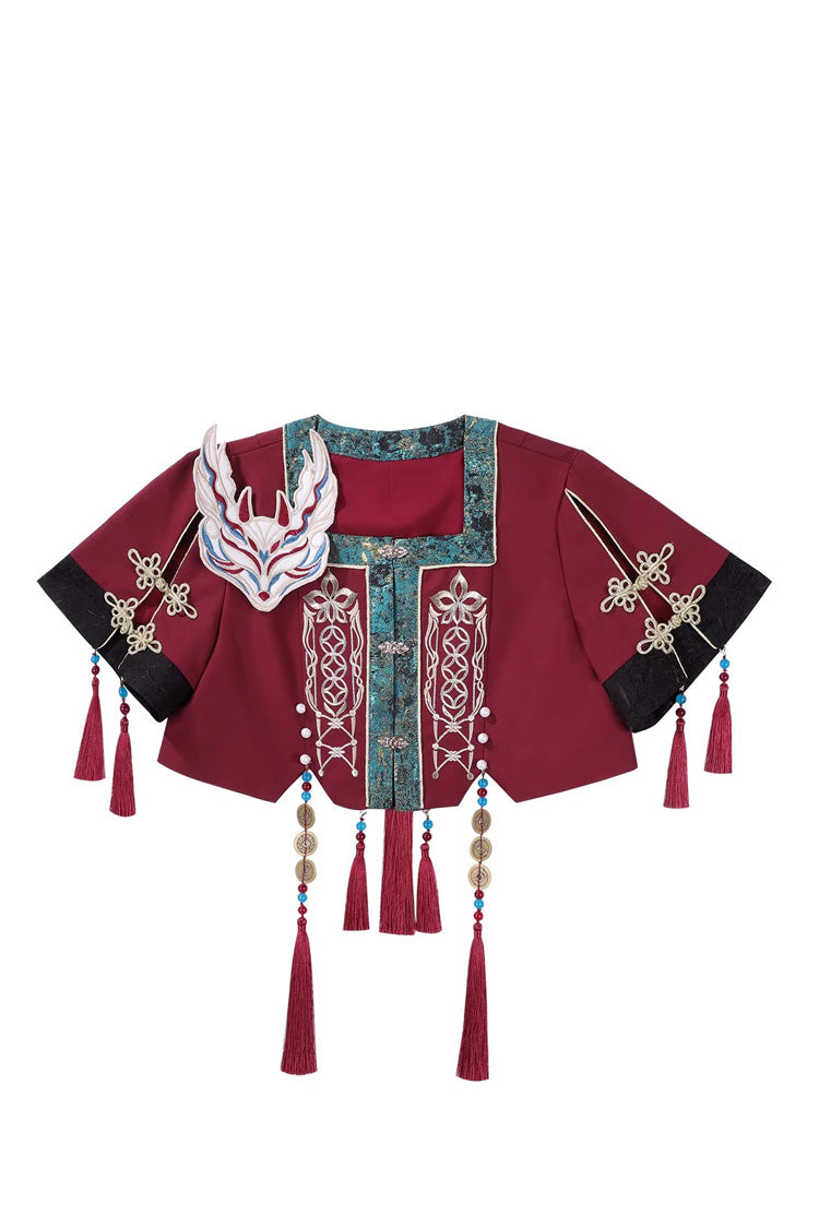 Multi-color [fox Trace Codex] Stand Collar Long Sleeves Printed Embroidered Classic Chinese Style Lolita Dress